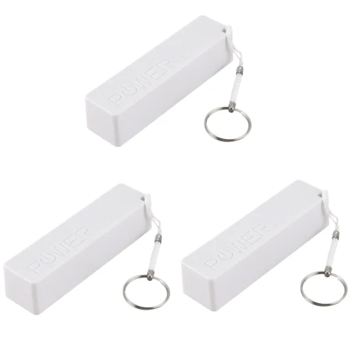 Alternative view of Portable Power Bank Charger (18650) - White, Keychain Included (Batteries Not Included)