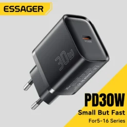 Essager 30W Mini Type C Fast Charger - PD & QC3.0 Compatible with iPhone and Samsung Devices