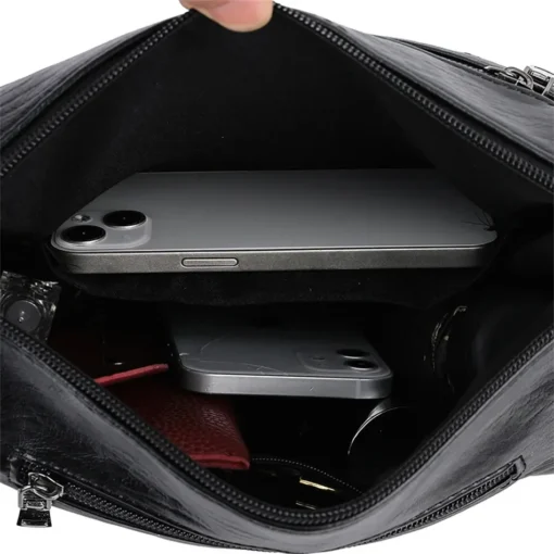 Soft Leather Crossbody Bag with Large Capacity for Women - Branded Designer Handbag - Image 6