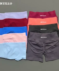 HISTELLO High Waist Seamless Yoga Shorts for Women – Stretch Fitness and Running Shorts