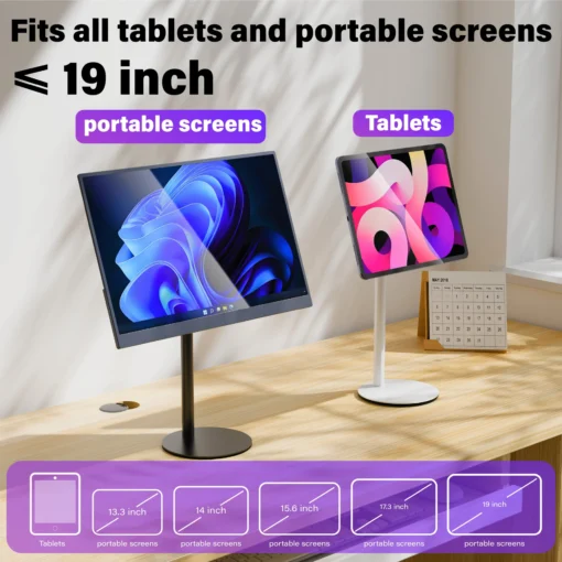 Kimdoole Portable Monitor Stand with 360° Rotation for Tablets Up to 18 Inch Compatible with iPad - Image 3