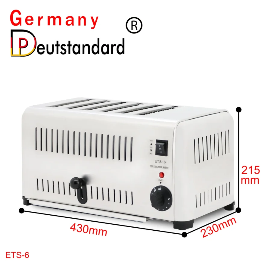 Appliance Home 6 Slice Stainless Steel Electric Bread Toaster - Image 5