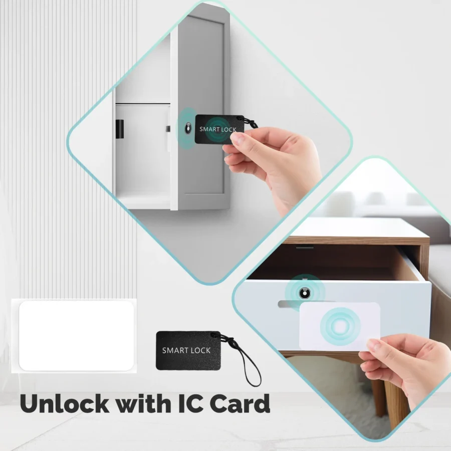 MOES Smart Lock - Bluetooth Keyless Entry with IC Card & App Control for Wooden Doors and Lockers - Image 3