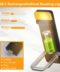 Alternative view of Clip-on Bookmark Book Light With Timer USB Rechargeable Reading Light Mini Led Read Light Portable Bedside Desk Light Read Lamp