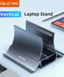 CABLETIME Vertical Laptop Stand with Heat Dissipation and Non-slip Silicone for MacBook and Tablets