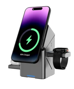 3 in 1 Wireless Charger Rotating Magic Magnetic for Apple Dock Charger for Iphone 16 15 14 13 Pro Max Iwatch Airpods Charger
