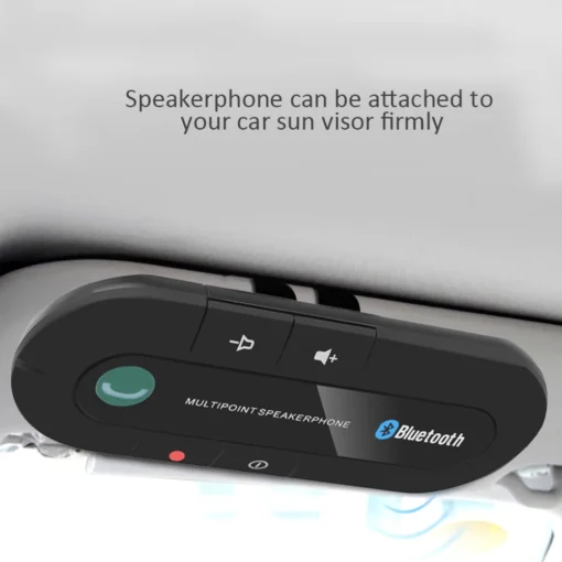 Bluetooth Car Speakerphone with Sun Visor Clip for Hands-Free Calling and Audio Streaming - Image 4