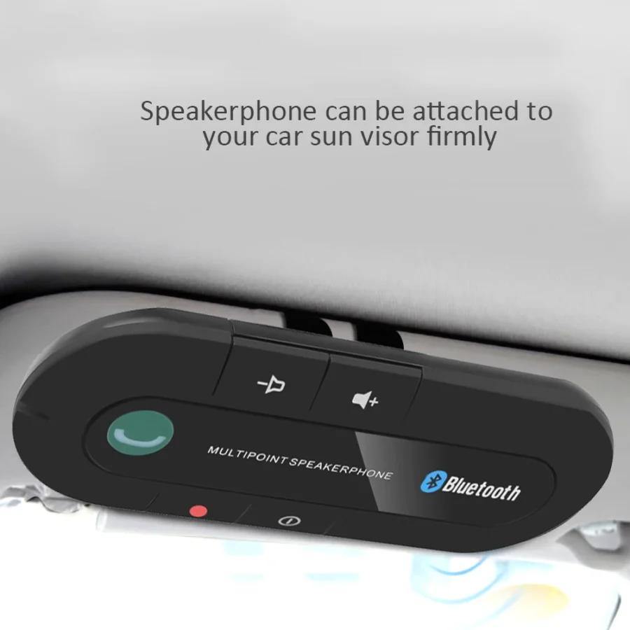Bluetooth Car Speakerphone with Sun Visor Clip - Wireless Audio Receiver and MP3 Player - Image 4