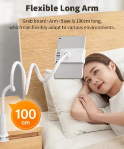 Alternative view of Gooseneck Tablet Stand for Bed - 11-Inch Flex Arm Clamp Holder for Smartphones and Tablets