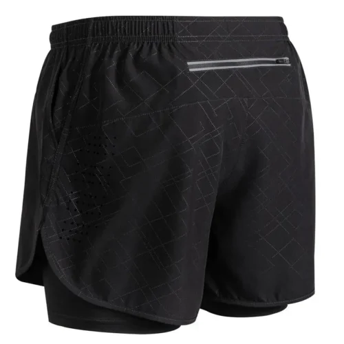 Summer men's reflective running shorts Fitness quick drying double-layer shorts Men's exercise training bodybuilding shorts