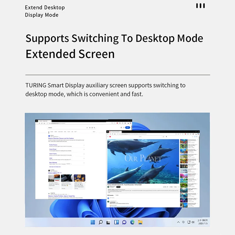 TURZX 5.2" IPS USB-C Computer Monitor - 1280x720 Extended Screen for Windows 10/11 - Image 3