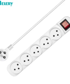Melery Power Strip Israel Plug Outlets 3/4/5 Way AC Electric Sockets 16A Wire 1m Extension Cord Wall Mounted for Home Office