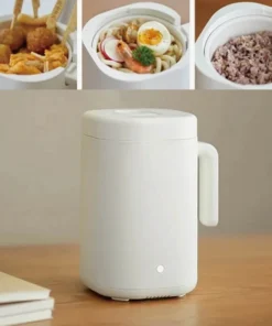 800ml Multi-Function Ceramic Rice Cooker – Non-Stick Portable Electric Lunch Box for 1-2 People