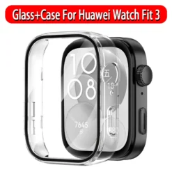 Glass Case with Tempered Glass Protection for Huawei Watch Fit Series