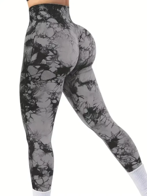 Tie Dye Leggings with High Waist Tummy Control for Women’s Workout and Yoga - Image 3
