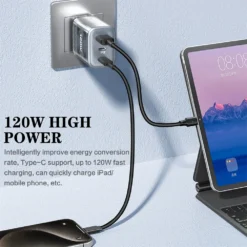 Alternative view of 120W Ultra-Fast Type C Charger with High Quality Fast Charging for Oneplus, Realme, iPhone, and Xiaomi
