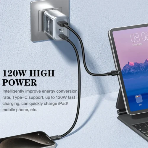 Alternative view of 120W Ultra-Fast Charger High Quality Charger Fast Charging For Oneplus Realme Type C Charger For iPhone Xiaomi Charging Station