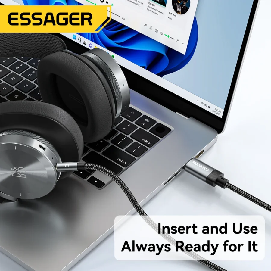Essager USB C To 3.5mm Aux Jack Adapter Speaker and Headphone 3.5 Mm Aux Audio Splitter Jack 3 5 Cable for iphone Huawei Xiaomi - Image 4