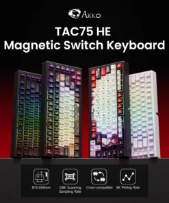 AKKO TAC75 HE Magnetic Switch Keyboard 75% Gaming Keyboards Rapid Trigger 0.005mm 8K RGB Wired Esports Custom Keyboard for Gamer