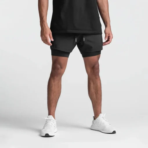 Breathable Double Layer Sport Shorts with Quick Dry Technology for Men Fitness and Bodybuilding - Image 3