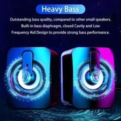 Alternative view of USB Wired Desktop Speakers with LED Light and Microphone - Clear Sound Quality for Home or Office Use