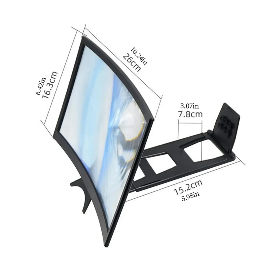 12 inch 3D Cell Phone screen projector HD Expander Enlarge Curved Screen Magnifier Amplifier For Mobile Phone Video - Image 6