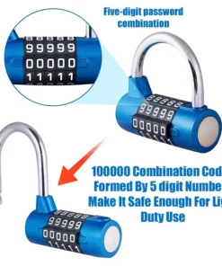 Alternative view of Zinc Alloy Combination Padlock - 5-Digit Digital Code for Bikes, Lockers, and Cabinets