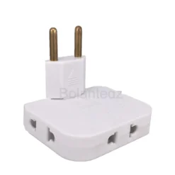 Alternative view of EU Plug Power Strip with 3 AC Outlets and 180° Rotating Design for Home and Office Use