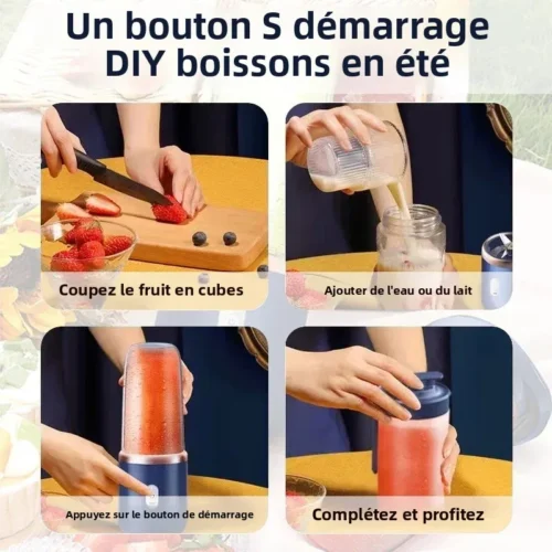 Alternative view of 6 Color 400ml Portable USB Blender Electric Travel Juicer Cup For Smoothie Milkshake Kitchen Mini Mixer Tool