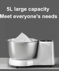 Alternative view of Vertical Stand Mixer - 5L Stainless Steel Dough Kneader, 500W Power for Home Baking