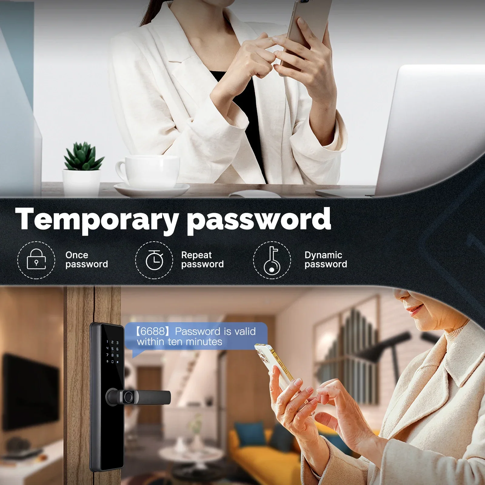 ZigBee Smart Door Lock with Fingerprint and Password Unlock for Indoor Use, Alexa Compatible - Image 4