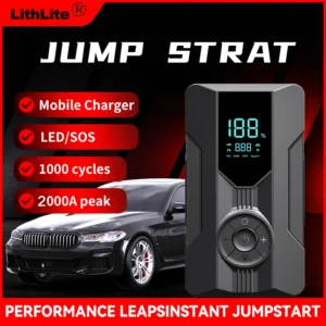 Car Jump Starter Power Bank with Portable Air Pump and High Capacity for Emergency Vehicle Start - 10400mAh Peak 800A