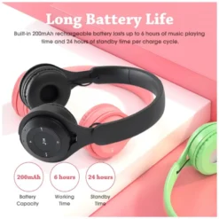 Alternative view of Wireless Bluetooth Headphones with Microphone, Stereo Headband Design for Gamers and Mobile Users