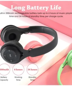 Alternative view of Y08 Wireless Bluetooth Headphone Macaron Headphones Stereo Headband Gaming Headset with Mic Gamer Girl Gift for Mobile Tablet