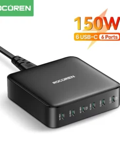 Rocoren 150W USB Type C Charger Fast Charging 6 Ports Desktop Charger Power Station For iPhone 16 15 Pro Max Xiaomi 14 Samsung