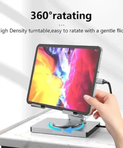 Alternative view of 9-in-1 USB C HUB Tablet Holder Docking Station 4K60Hz HDMI 1000Mbps Ethernet USB3.0 5Gbps Data Transfer PD100W for Tablet Phone