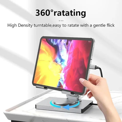 Alternative view of 9-in-1 USB C HUB Tablet Holder Docking Station 4K60Hz HDMI 1000Mbps Ethernet USB3.0 5Gbps Data Transfer PD100W for Tablet Phone