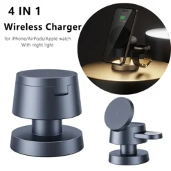 3 in 1 Wireless Charger with Fast Charging for iPhone, Apple Watch, and AirPods