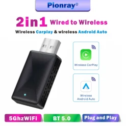 Wireless CarPlay Adapter with 2-in-1 Functionality for Wired to Wireless Conversion for All Vehicle Owners