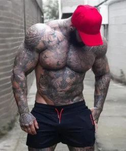 Alternative view of Trendy Quick-Drying Men's Running Shorts - Elastic Thin Fitness Beach Pants