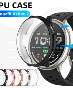 Case for Amazfit Active 2 Screen Protector Case Soft TPU All-Around Protective Bumper Cover Shell for Active2 Accessories