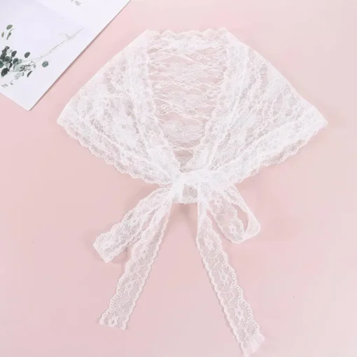 Embroidered Flower Lace Mini Skirt with Ruched Design, High Waist and See-Through Pleated Style - Image 4