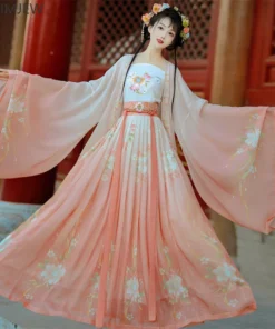 Alternative view of Song Dynasty Embroidery Gradient Hanfu Dress for Women - Traditional Chinese Dance Costume