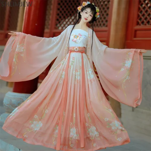Alternative view of Song Dynasty Embroidery Gradient Hanfu Dress for Women - Traditional Chinese Dance Costume