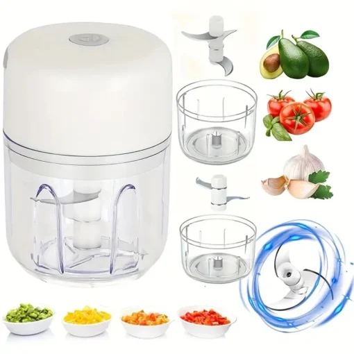 Electric Garlic Chopper - Portable 250ML Vegetable Grinder for Quick Food Preparation - Image 4