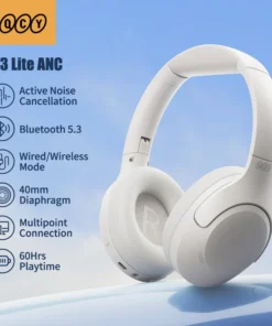 QCY H3 Lite ANC Wireless/Wired Headphones Bluetooth 5.3 Foldable Over Ear Headset HIFI Sound 60H Playtime Earphones Dual Connect