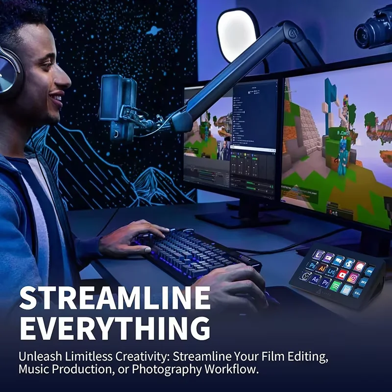 AJAZZ AKP153 Desktop Controller Steam Deck Desktop Intelligent Assistant Quick Mini Keyboard - Image 4