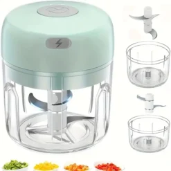 Electric Garlic Chopper - Portable 250ML Vegetable Grinder for Quick Food Preparation