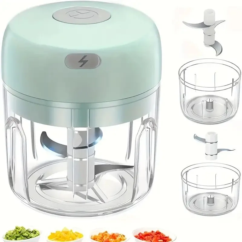 Mini Electric Garlic Chopper - 250ML Portable Vegetable Grinder
