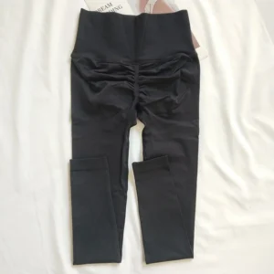 Seamless High Waist Yoga Leggings with Scrunch Butt and Quick Dry, See-Through Design for Women - CKX69-BLACK, S